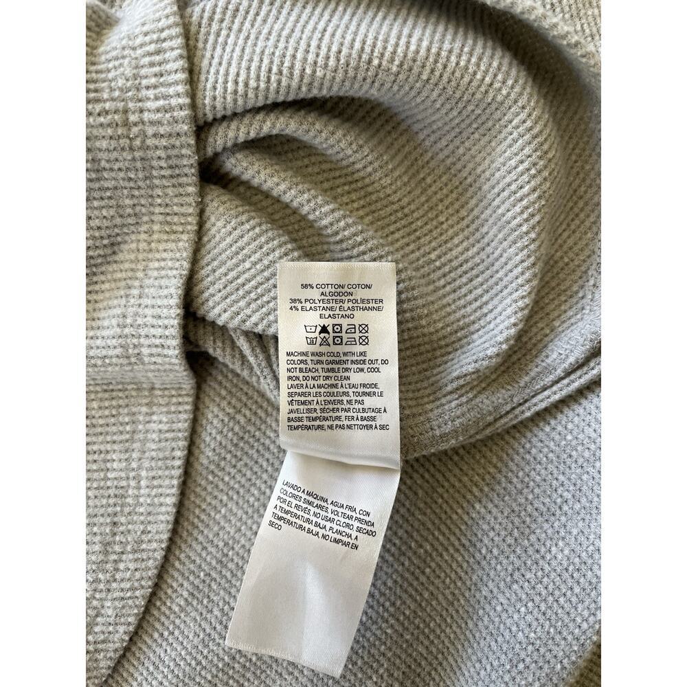 Lucky Brand Women’s Funnel Neck Long Sleeve Waffle Knit Top Heather Grey Small - Picture 8 of 12